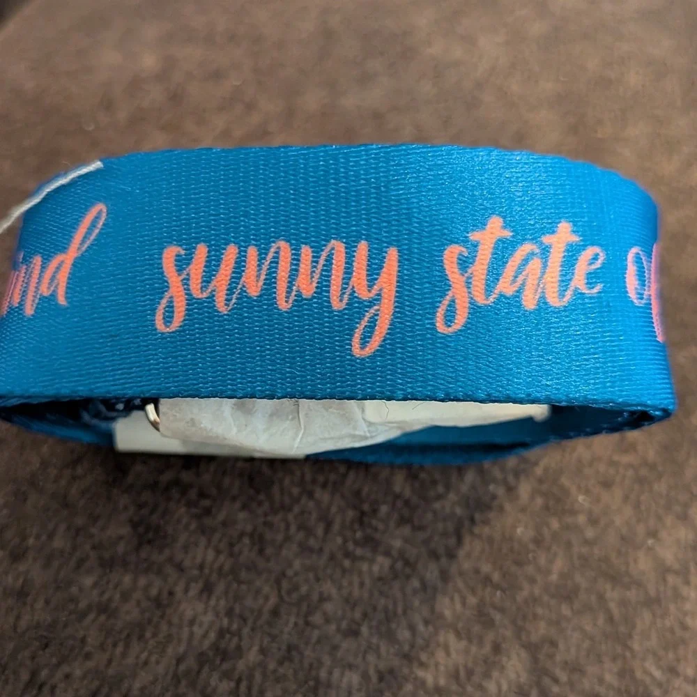 Vera Bradley Wide Lanyard Blue Sunny State of Mind Script NWT
